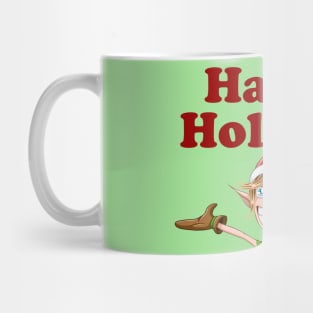 Christmas Elf Spreading Arms And Smiling Mug